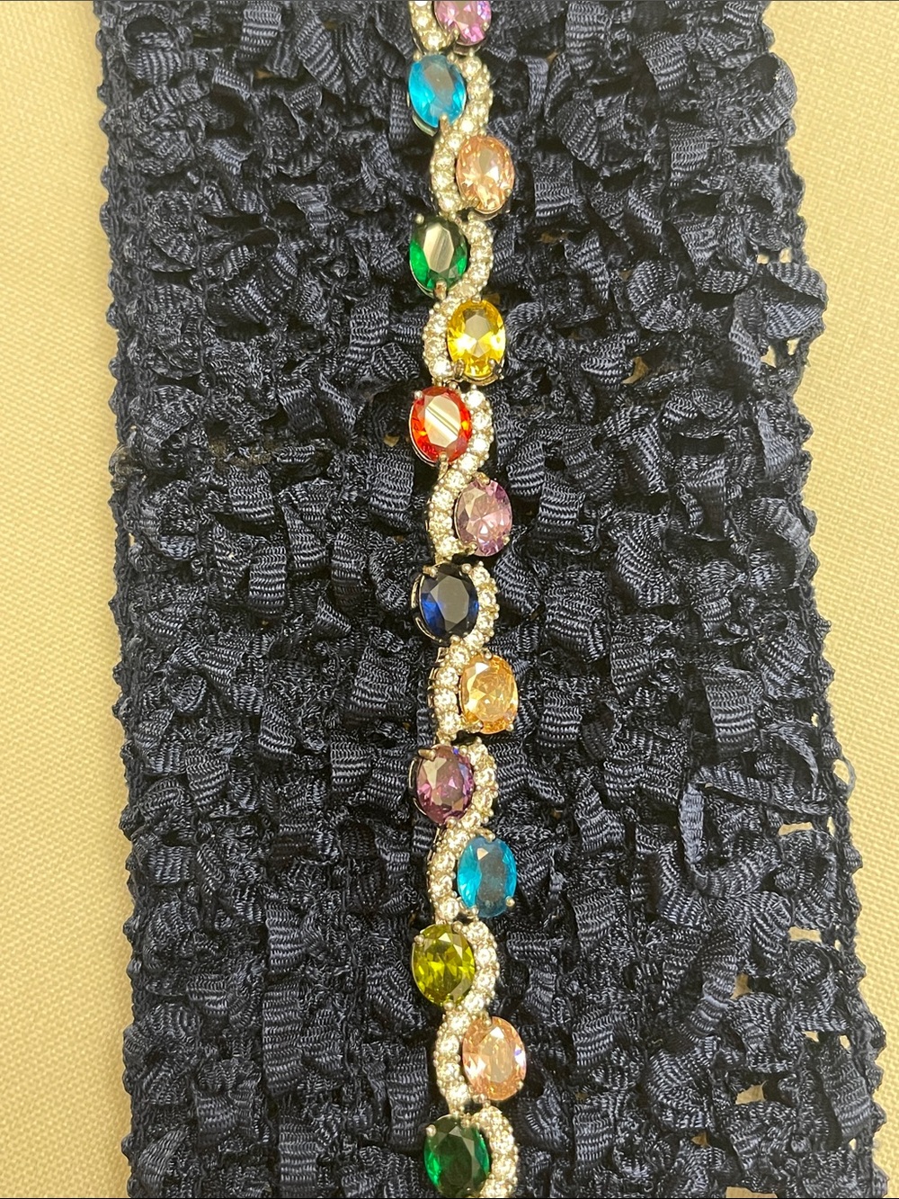 Multicolor Gemstone Crystal Accent Bracelet ~ New!